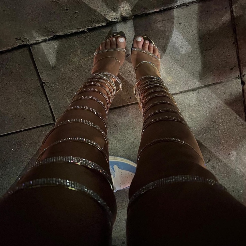 Golden wrap heels - Picture 2 of 2